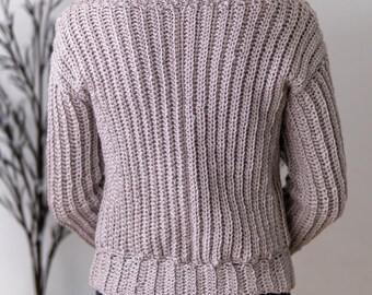 Crochet Pattern | Cable Stitch V Neck Sweater W. Alpine