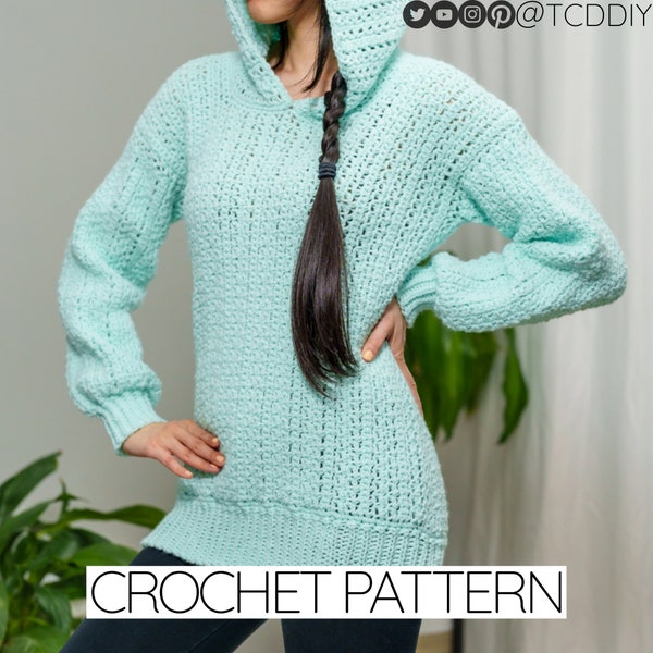 Crochet Pattern | Cozy Crochet Hoodie Pattern | PDF Download