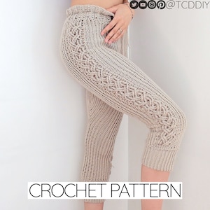 Crochet Pattern | Cable Stitch Leggings W. Drawstring | Pants | Tights | Bottoms | PDF Download