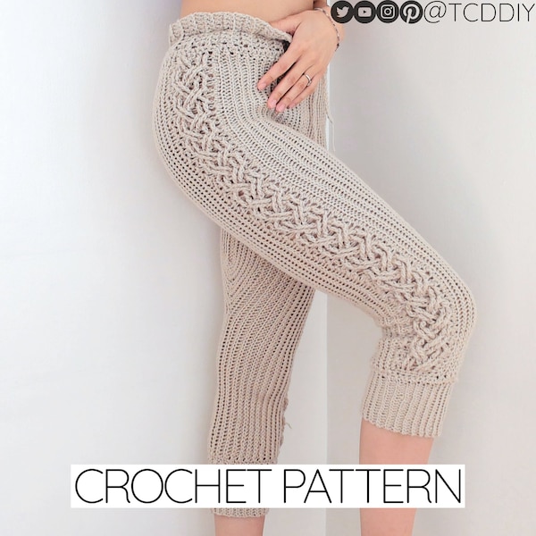Crochet Pattern | Crochet Cable Stitch Leggings Pattern | Crochet Leggings Pattern| PDF Download
