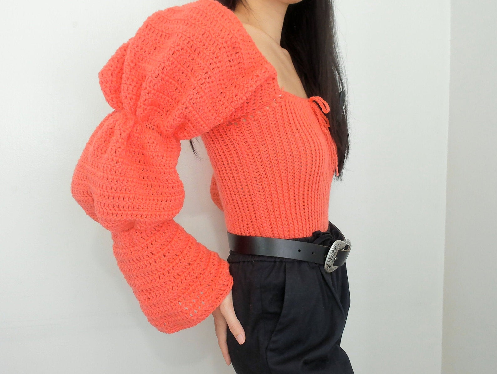 Crochet Pattern Puff Sleeve Top Pattern PDF Download Etsy