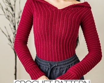 Crochet Pattern | Long Sleeve Fold Top Pattern | PDF Download