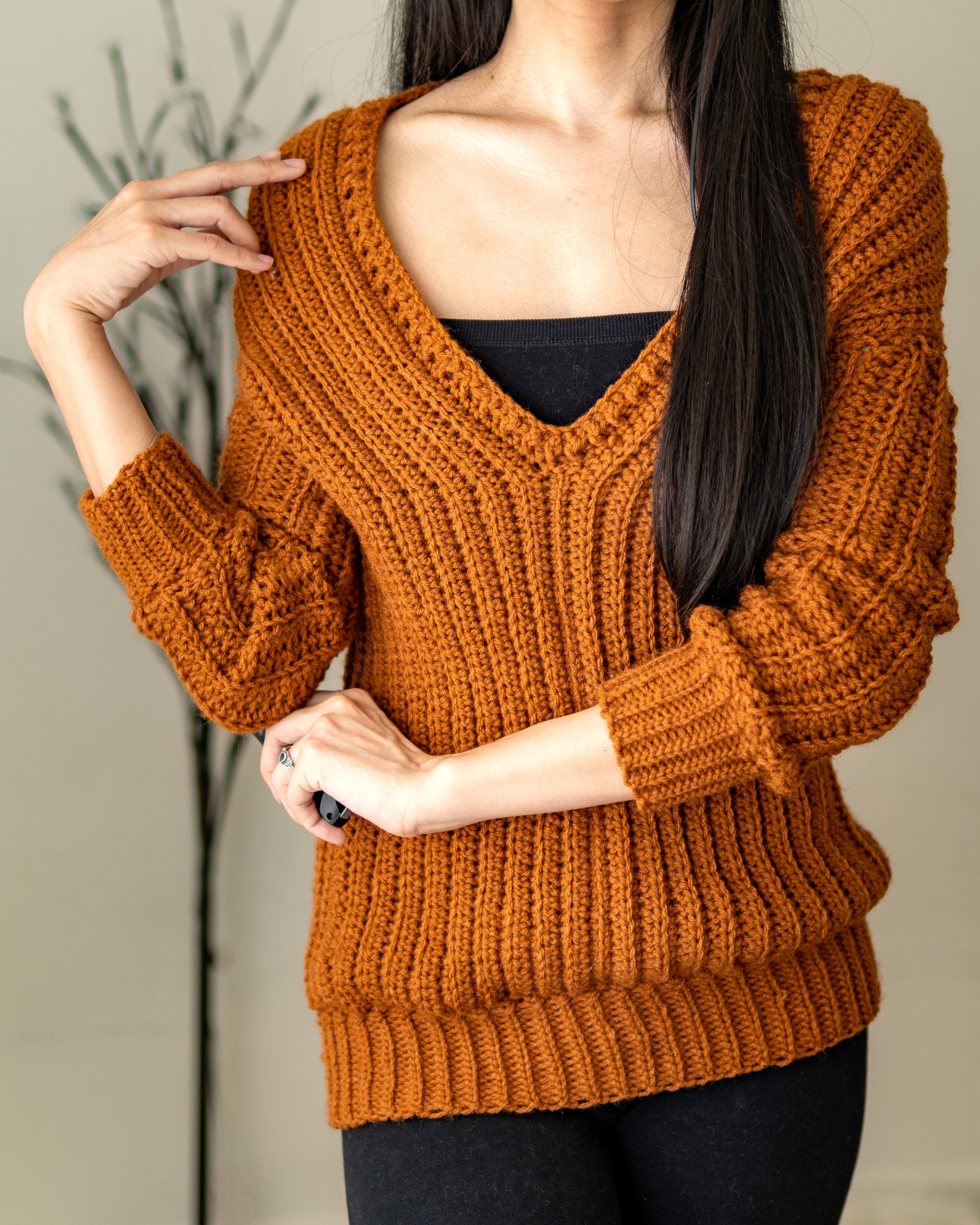 Crochet Pattern V Neck Sweater Pattern PDF Download - Etsy