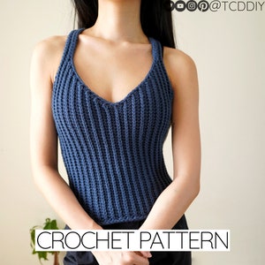 Crochet Pattern | Easy Beginner Friendly V-Neck Tank Top | PDF Download