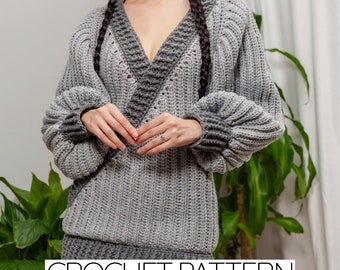 Crochet Pattern | Wrap Sweater Dress Pattern | Crochet Dress Pattern | PDF Download