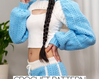 Crochet Bundle | Crochet Hooded Shrug Pattern | Crochet Shorts Pattern | Crochet Baseball T. Pattern | Crochet Hoodie Shrug | PDF Download