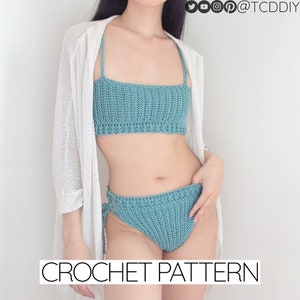 Crochet Pattern | Corset Tie Two-Piece Bikini | PDF Download