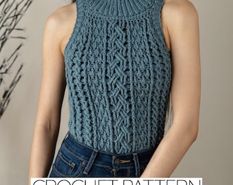 Crochet Pattern | Crochet Cable Stitch Vest Pattern | PDF Download