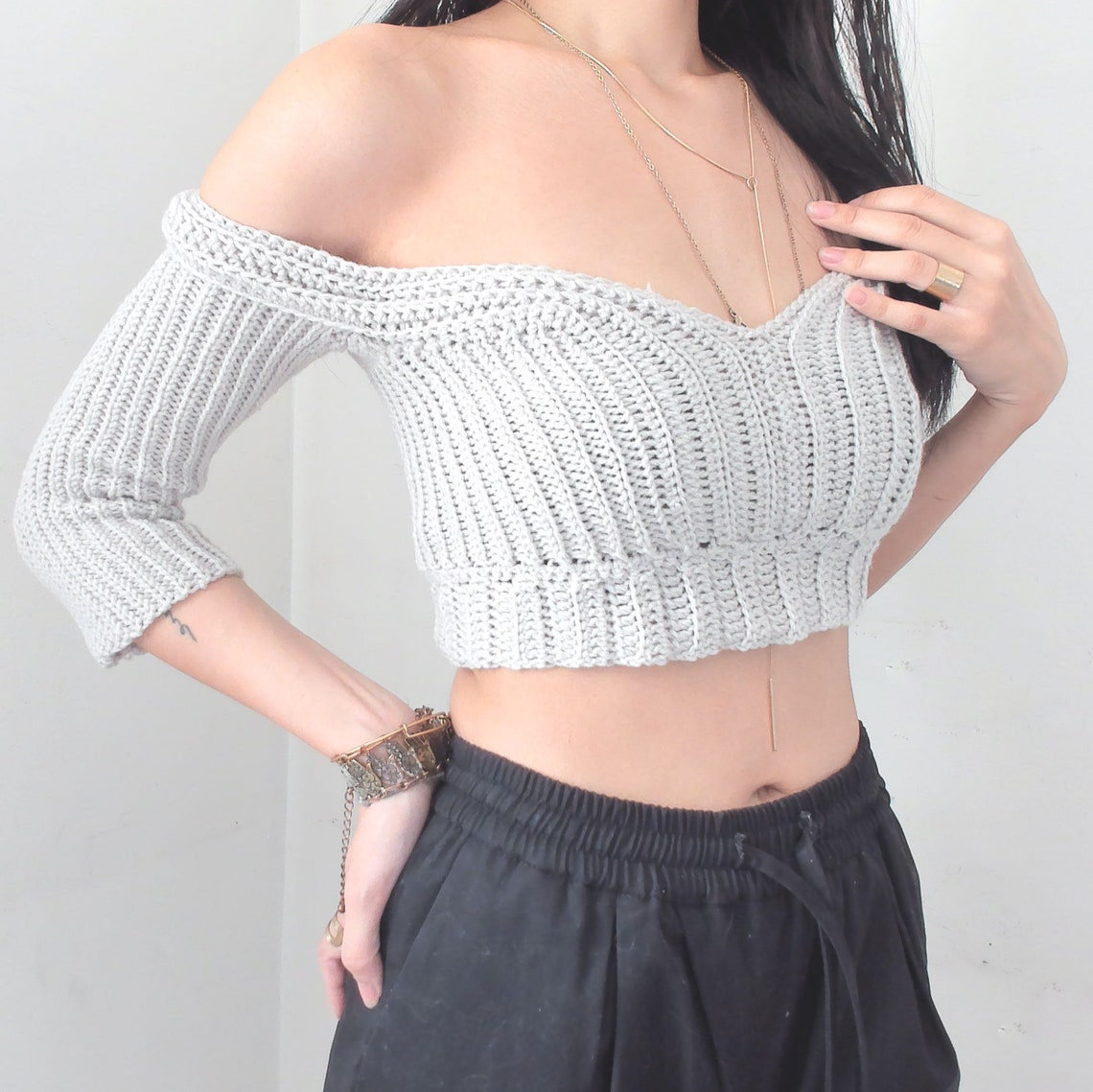 Crochet Leggings and Matching off the Shoulder Crop Top - Etsy