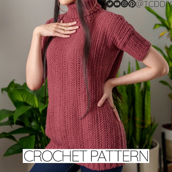 Crochet Pattern | Turtleneck T Shirt Pattern | PDF Download