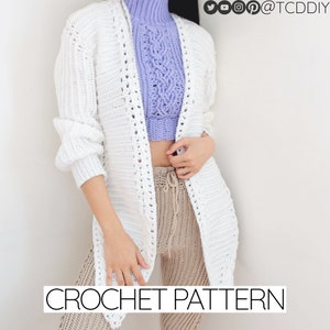 Crochet Pattern | Cable Stitch Cardigan Pattern | PDF Download