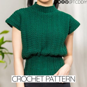 Crochet Pattern | Modern Mock Neck Top Pattern | PDF Download