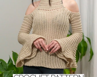 Crochet Boho Bell Sleeve Top Pattern: Mandala Detail (PDF Download)