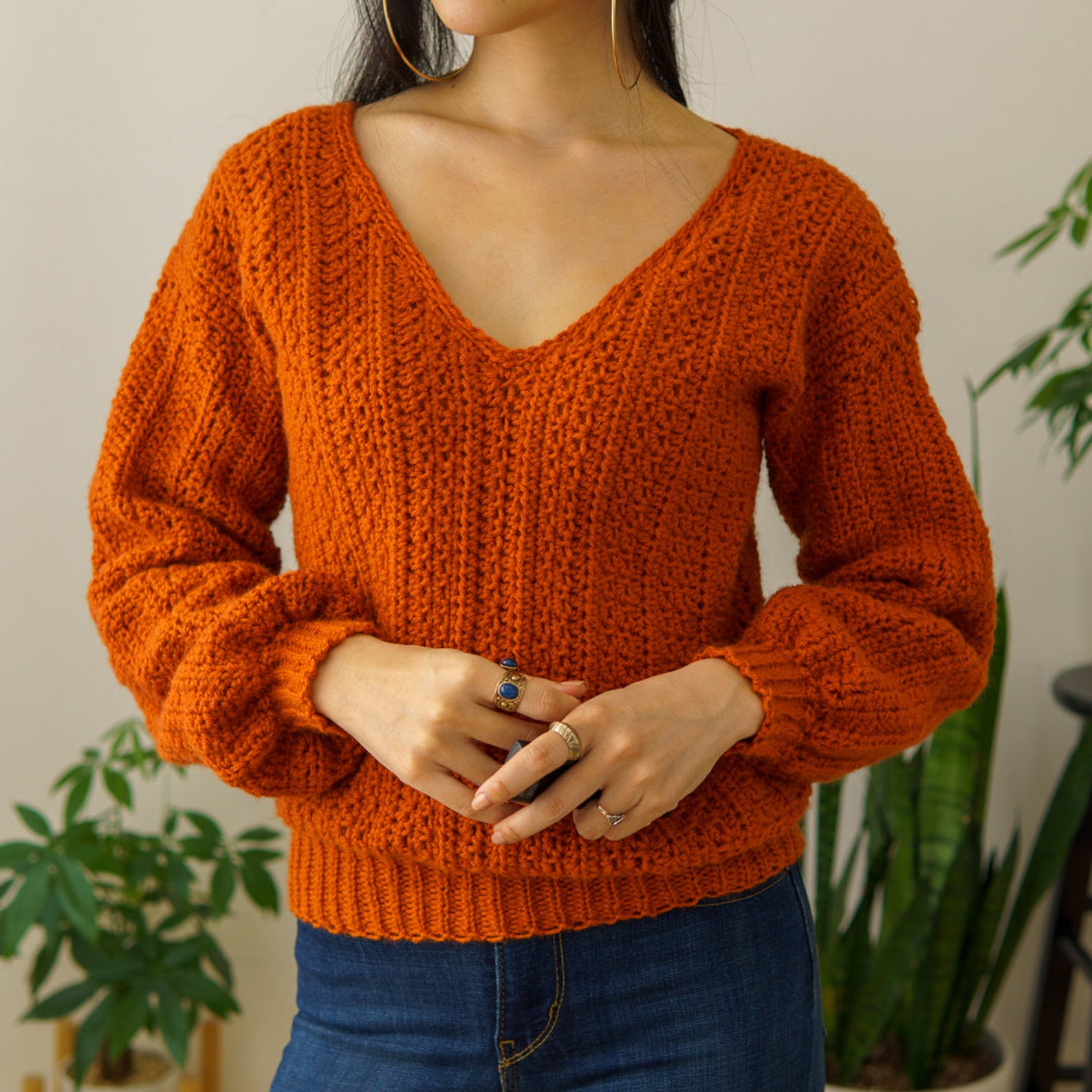 Crochet Pattern V Neck Sweater Pattern PDF Download - Etsy