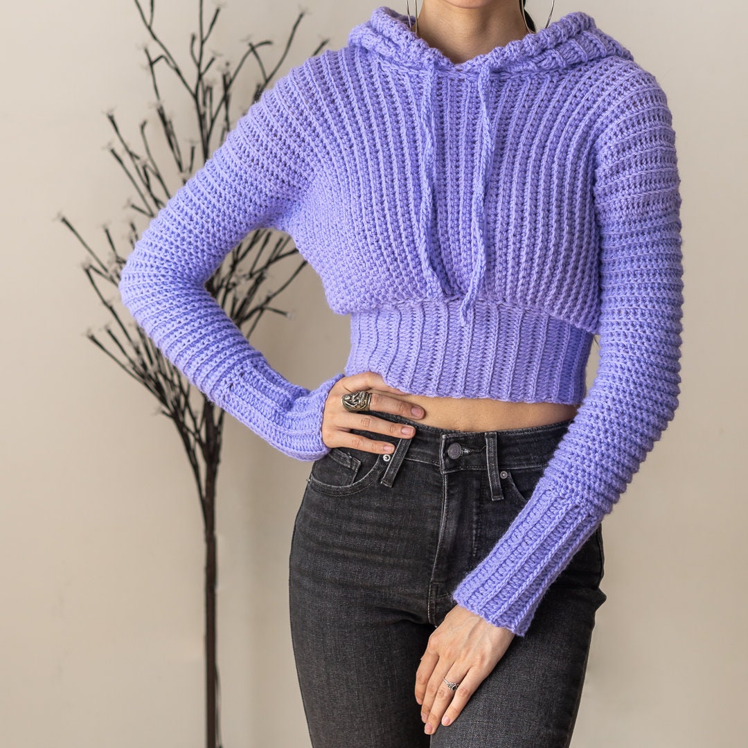 トップス perverze croppped hoodie knit top purple Amazon.com: Cropped Hoodie Women Y2K Drawstring Zip Up
