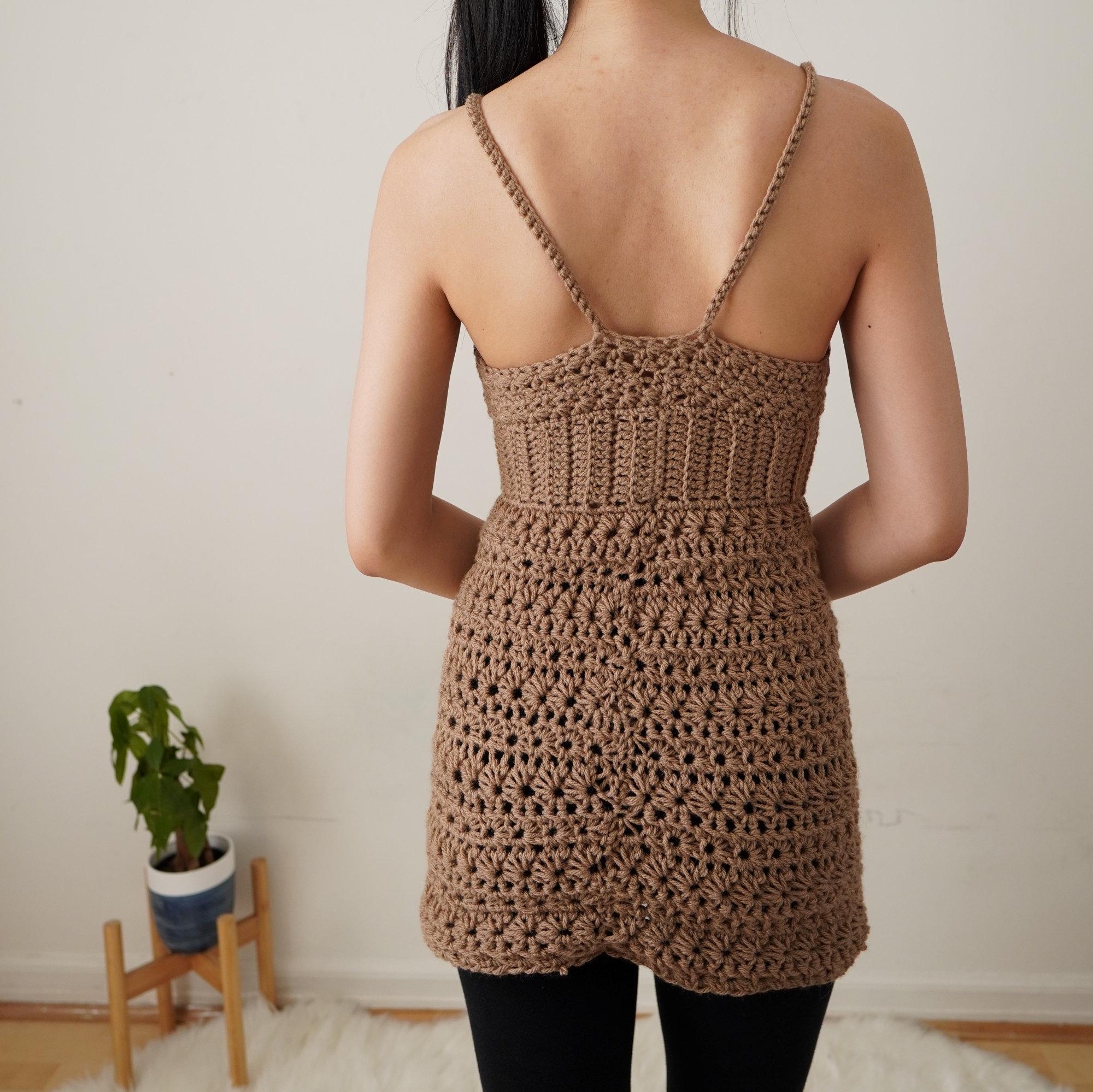 crochet tank dress pattern Crochet Bronze Short Dress S / Bronze