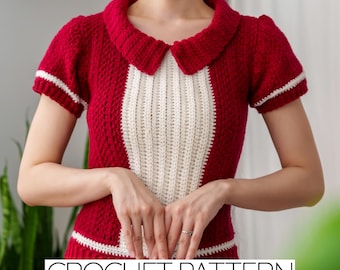 Crochet Pattern | Polo T-Shirt | Short Sleeve Collared Sweater | PDF Download