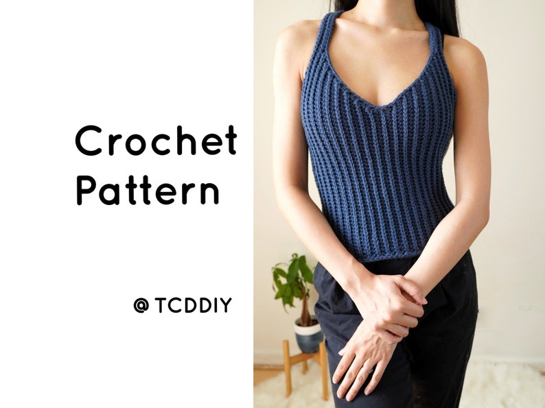 Crochet Easy V Neck Tank Top Pattern Etsy