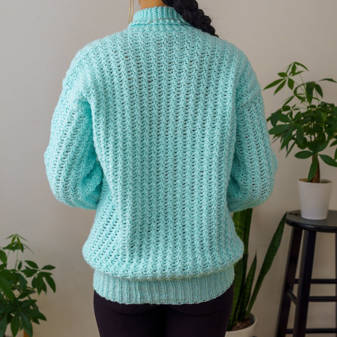 Crochet Pattern #203 | Suzette Stitch Turtleneck Sweater | Long