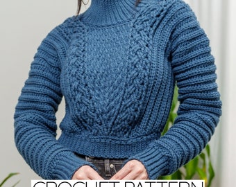 Crochet Pattern | Cable Stitch Sweater Pattern | PDF Download