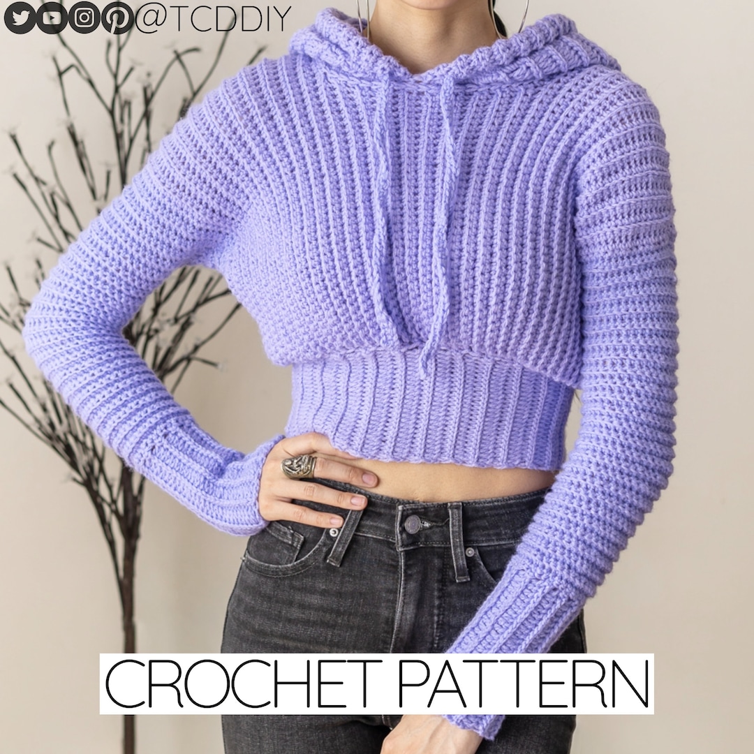 トップス perverze croppped hoodie knit top purple perverze croppped hoodie knit top purple