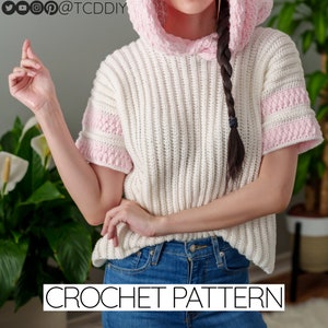 Crochet Pattern | Crochet T Shirt Hoodie Pattern | PDF Download