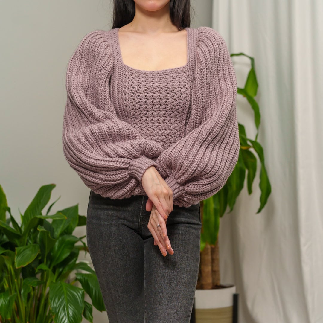 Crochet Pattern Balloon Sleeve Sweater Pattern PDF - Etsy