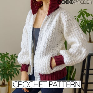 Crochet Pattern | Bomber Hoodie Pattern | PDF Download