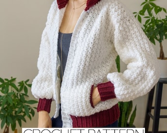 Crochet Pattern | Bomber Hoodie Pattern | PDF Download