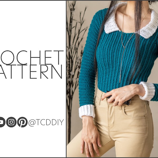 Crochet Collared Shirt Pattern Etsy