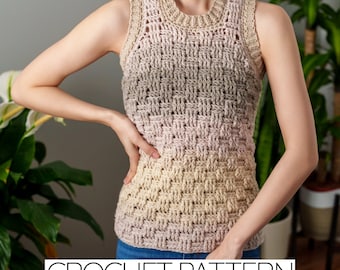 Crochet Pattern | Basketweave Tank Top Pattern | PDF Download