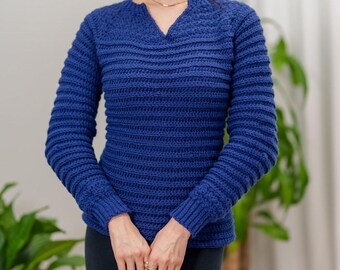 Crochet Pattern | Raglan Sweater W. Suzette Stitch Detail | PDF