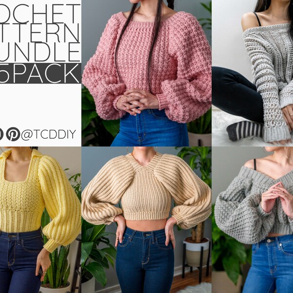 Puff Sleeve Crochet Sweater Pattern Etsy