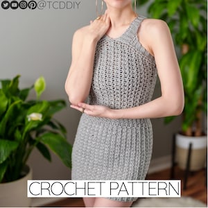 Crochet Pattern | Sleeveless Sweater Dress | Trinity Stitch | Fitted | PDF Download