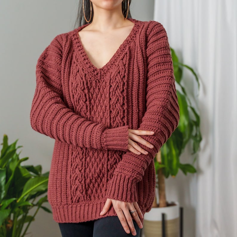 Crochet Pattern Crochet Cable Stitch Batwing Sweater Pattern Etsy