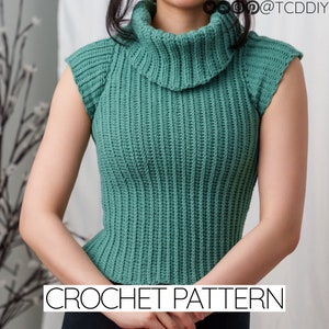 Crochet Pattern | Cowl Neck T. Shirt Pattern | Cowl Neck Short Sleeve Shirt Pattern | Crochet Short Sleeve Turtleneck Pattern | PDF Download