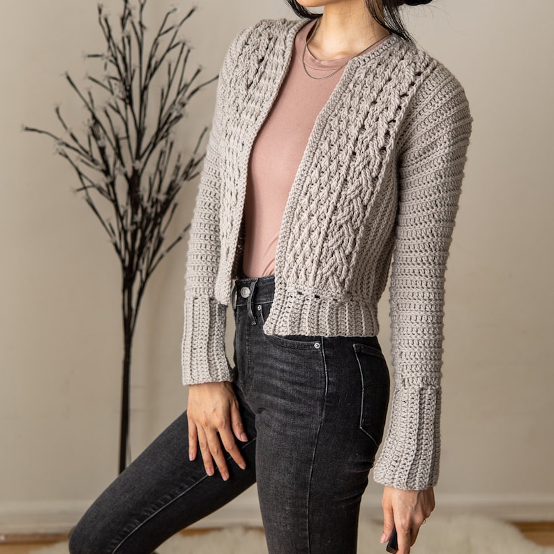 Crochet Pattern Cable Stitch Jacket Pattern PDF Download 画像 9