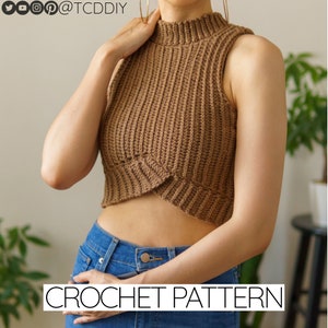 Crochet Pattern | Crochet Mock Neck Crop Top Pattern | PDF Download