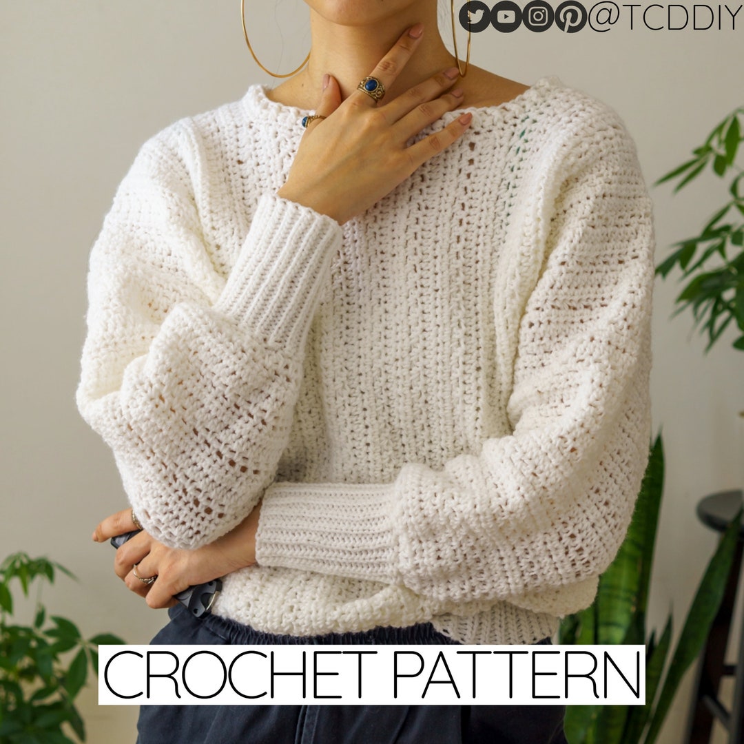 Crochet Pattern Batwing Sweater Pattern PDF Download (Instant Download ...