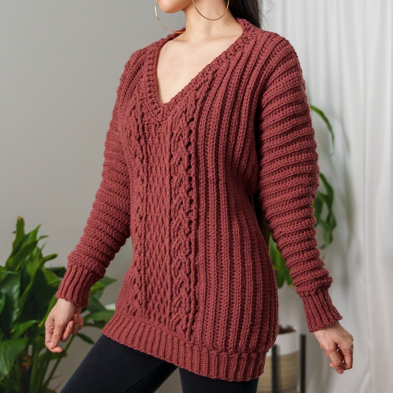 Crochet Pattern Crochet Cable Stitch Batwing Sweater Pattern Etsy