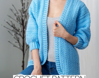 Crochet Pattern | Crochet Herringbone Cardigan Pattern | Crochet Cardigan Pattern | Short Sleeve Cardigan Pattern | PDF Download