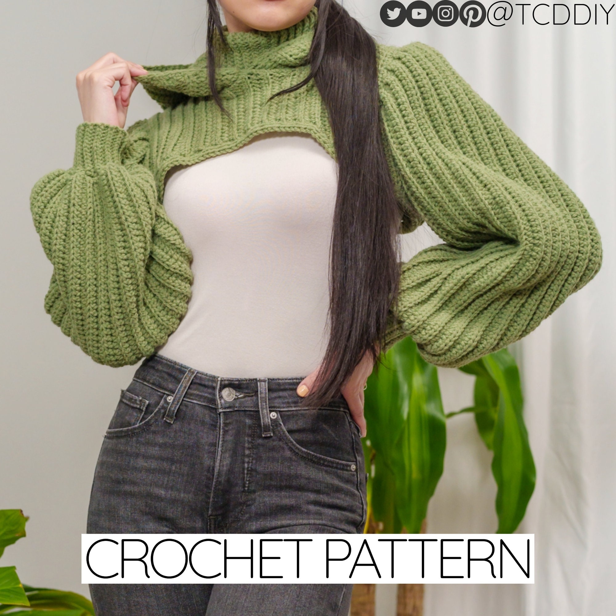 Crochet Pattern Cowl Neck Hooded Shrug Pattern PDF - Etsy Canada
