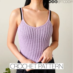 Crochet Pattern | EASY Scoop Neck Tank Top | Ribbed | PDF Download