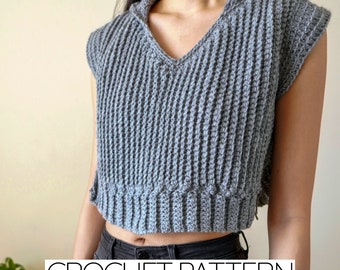Crochet Pattern | Side Tie Top with Hood Pattern | Side Tie Hoodie Pattern | PDF Download