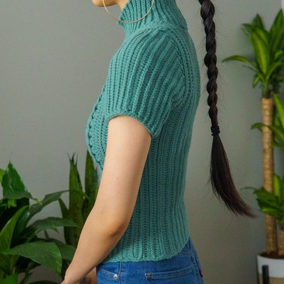 Crochet Pattern | Ribbed Short Sleeve Standing Collar T Crochet Pattern | Ribbed Short Sleeve Standing Collar T