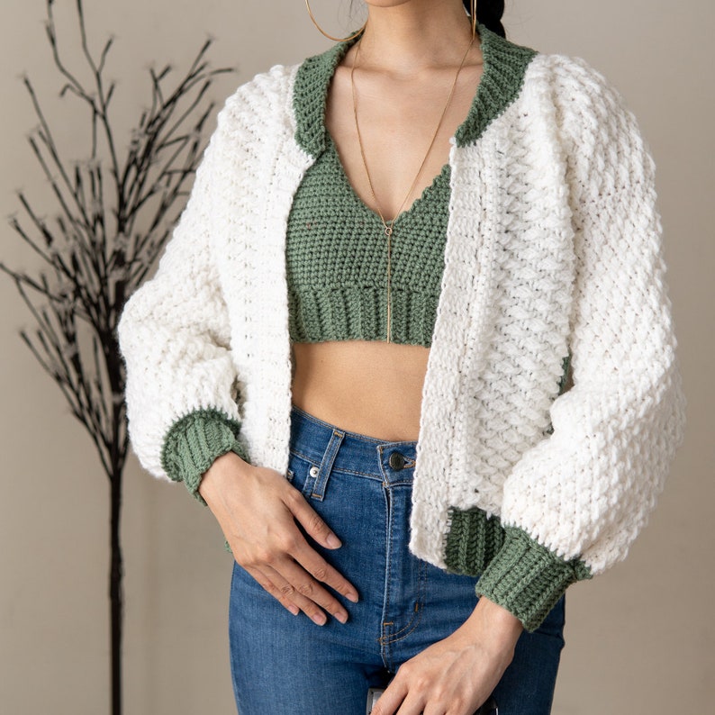 Crochet Pattern Bundle Bomber Jacket Pattern Bralette Pattern PDF Download image 2