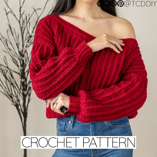 Crochet Pattern | Crochet Off the Shoulder Jumper Pattern | PDF Download