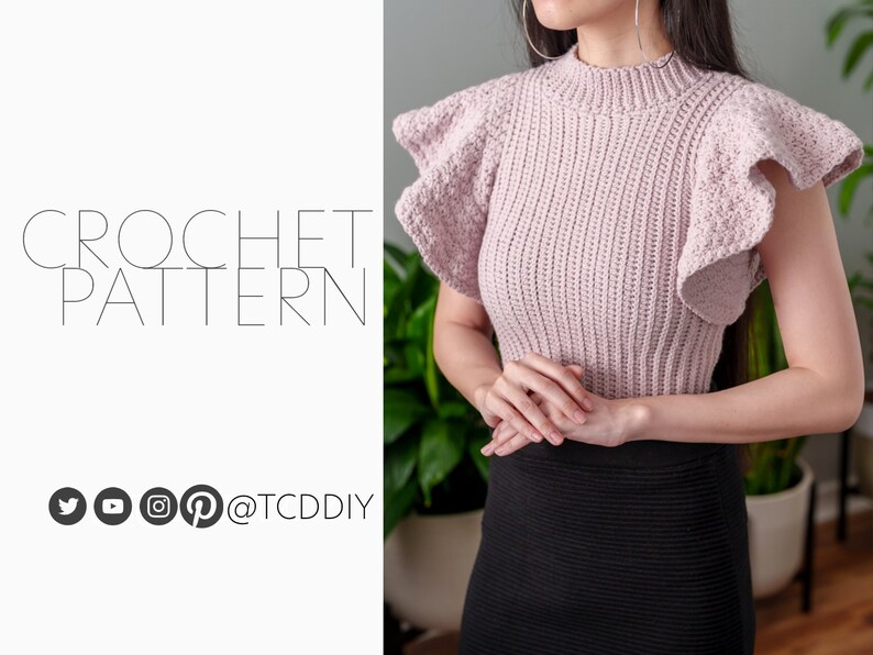 crochet mock neck sweater
