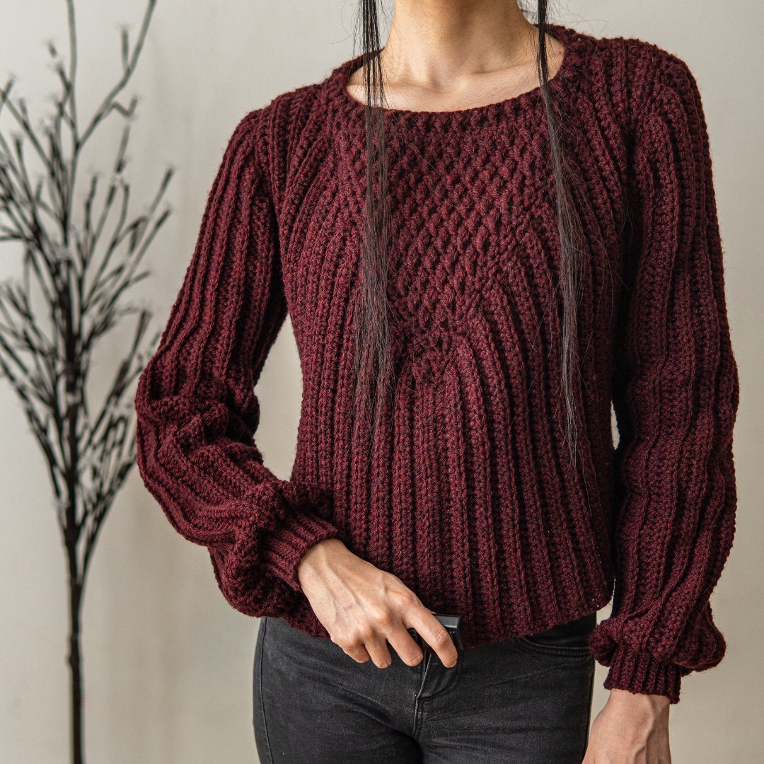 Crochet Alpine Stitch Sweater Pattern 