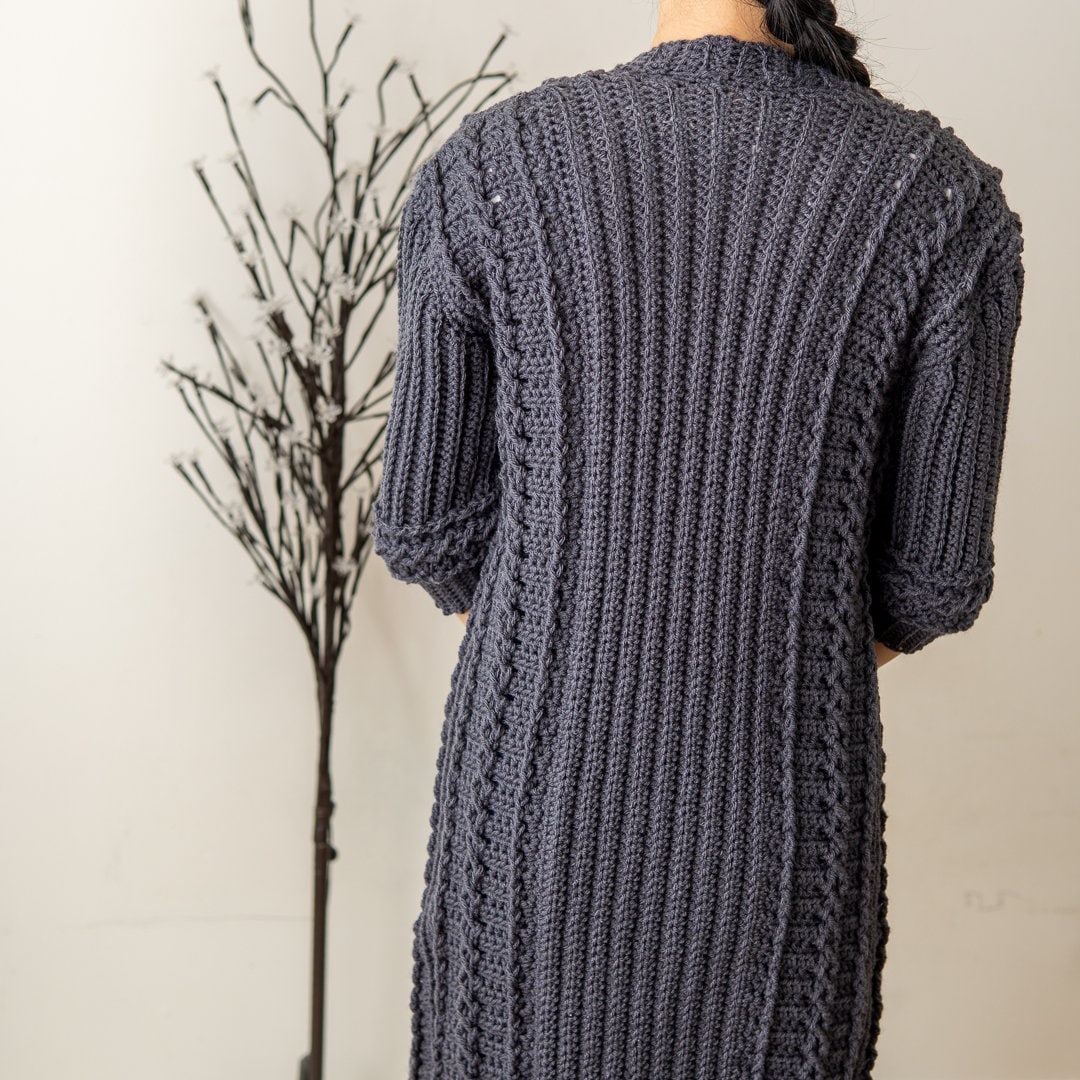 Crochet Pattern | Cable Stitch Duster Cardigan Sweater W. 3